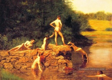 Le trou de natation réalisme Thomas Eakins Nu Peinture à l'huile